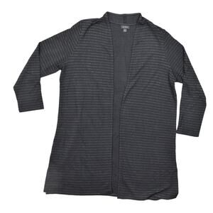 J. Jill LP Black Rayon Cardigan Sweater Petite Wearever Collection Long Sleeve